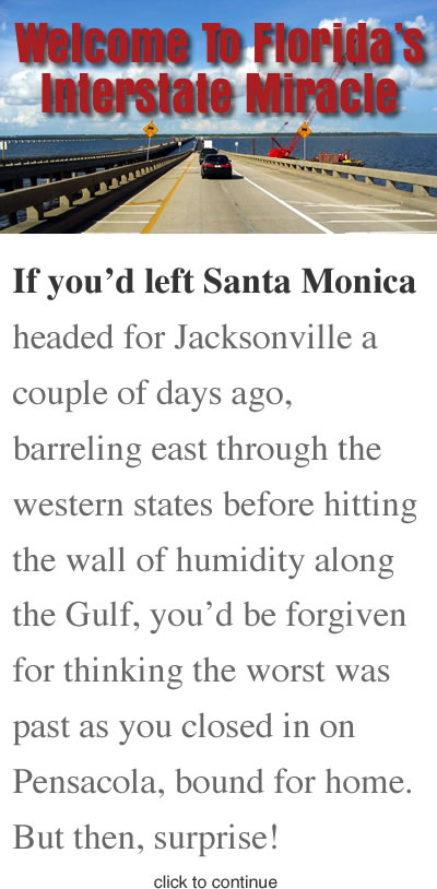 the view across Escambia Bay is a welcome relief after an hour of sitting in stuck traffic